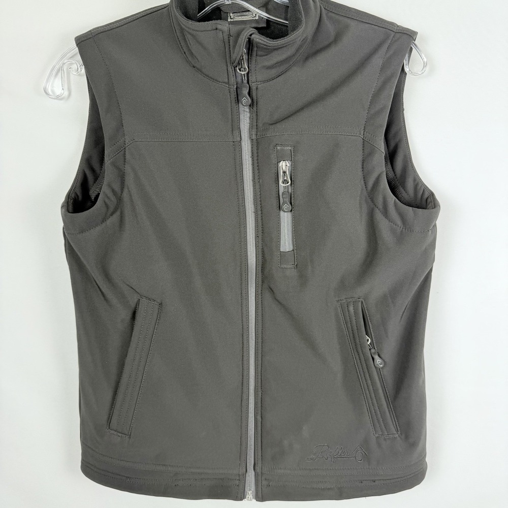 Rafter‎ C Mens Sz M Black Bonded Vest Zipper Pockets Gorpcore Outdoors Cowboy
